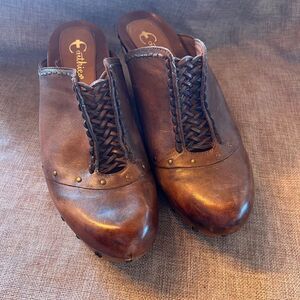 Earthies Brown Leather Mules